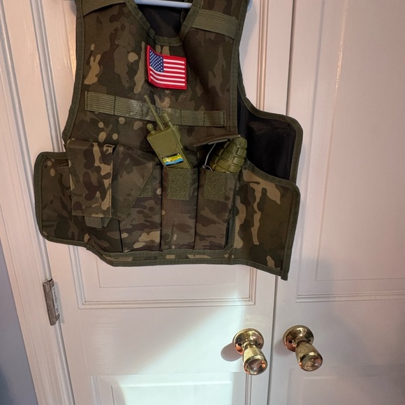 🪖 Metemot Kids Army Role Play Set Costume – Camo Jacket & Vest (Size M) LIKE NEW - Picture 11 of 16